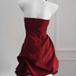 Sleek Halter Neck Homecoming Dress Satin Ruched A-Line Party Dress C9217