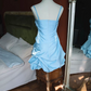Playful Spaghetti Straps Homecoming Dress Satin Ruched A-Line Party Dress C9218