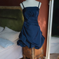 Playful Spaghetti Straps Homecoming Dress Satin Ruched A-Line Party Dress C9218