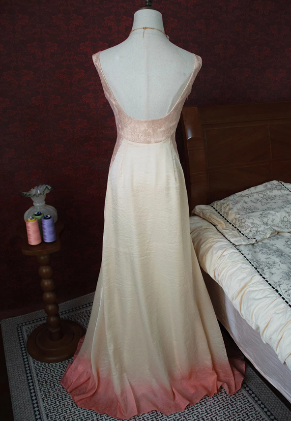 Sweet Backless Pink Prom Dress Appliques Lace A-Line Evening Dress C9219