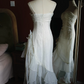 Unique Spaghetti Straps White Prom Dress Polka Dots Ruffles Mermaid Evening Dress C9220