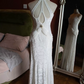 Vintage Halter Neck Wedding Dresses Jacquard Mermaid Bridal Dress C9221