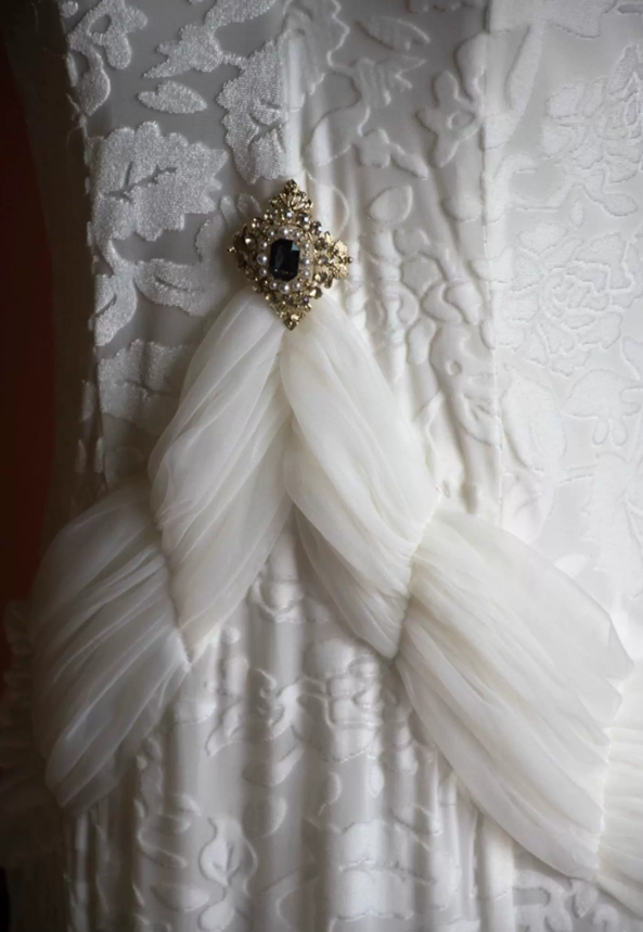 Vintage Halter Neck Wedding Dresses Jacquard Mermaid Bridal Dress C9221
