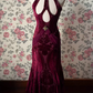 Classical Halter Neck Prom Dress Jacquard Mermaid Evening Dress C9222