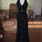 Classical Halter Neck Prom Dress Jacquard Mermaid Evening Dress C9222