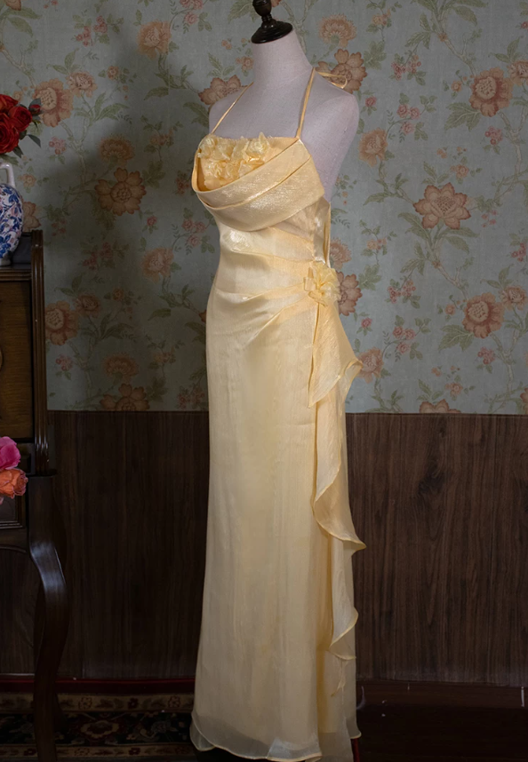 Alluring Halter Neck Backless Prom Dress Appliques Mermaid Evening Dress C9223