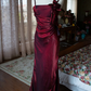 Chic Spaghetti Straps Prom Dress Floral Mermaid Evening Dress C9226
