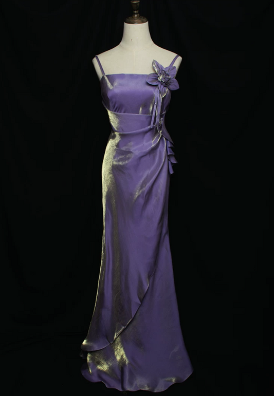Robe de bal de princesse bustier à volants en satin long, robe de soirée C8117