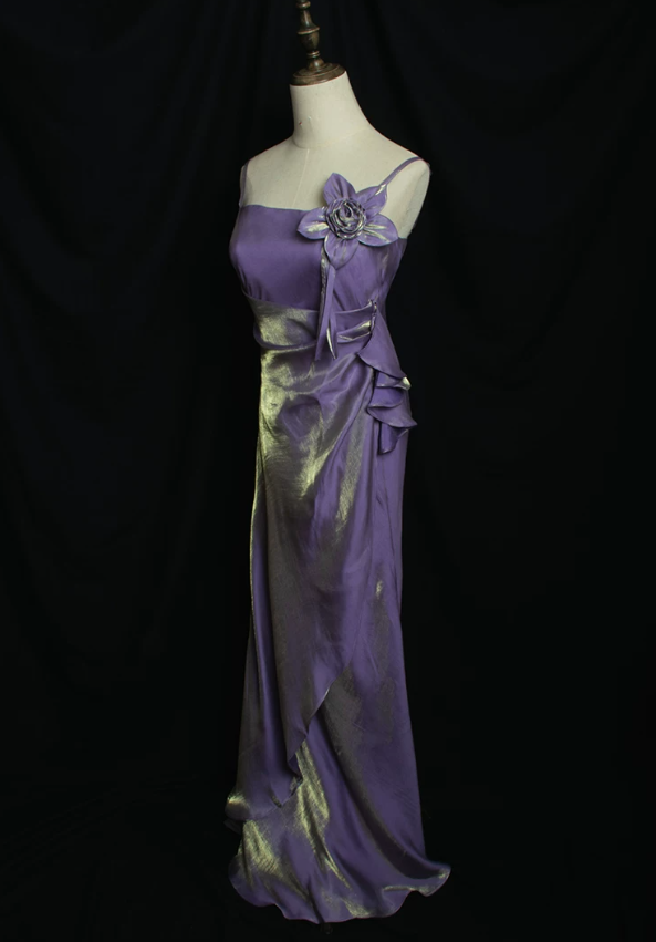 Chic Spaghetti Straps Prom Dress Floral Mermaid Evening Dress C9226