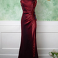 Chic Spaghetti Straps Prom Dress Floral Mermaid Evening Dress C9226