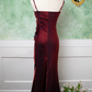 Chic Spaghetti Straps Prom Dress Floral Mermaid Evening Dress C9226