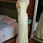 Chic Spaghetti Straps Prom Dress Floral Mermaid Evening Dress C9226