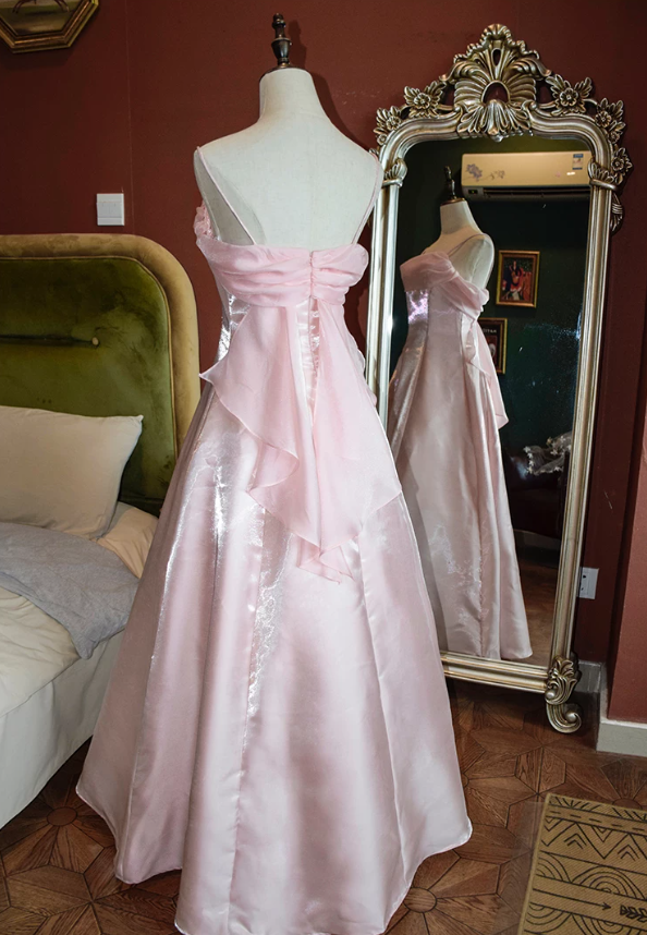 Alluring Spaghetti Straps Prom Dress Satin A-Line Evening Dress C9227