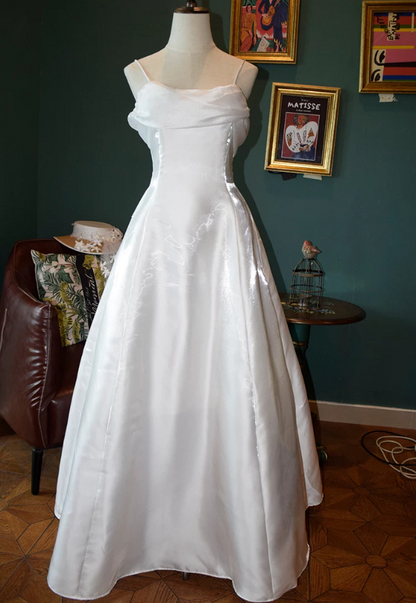 Alluring Spaghetti Straps Prom Dress Satin A-Line Evening Dress C9227