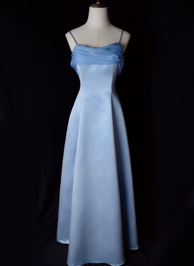 Alluring Spaghetti Straps Prom Dress Satin A-Line Evening Dress C9227