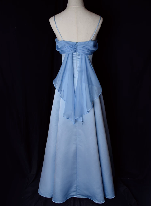 Alluring Spaghetti Straps Prom Dress Satin A-Line Evening Dress C9227