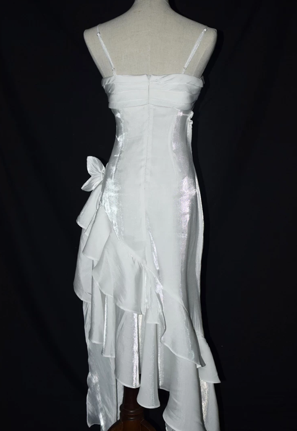 Robe de bal de princesse bustier à volants en satin long, robe de soirée C8117