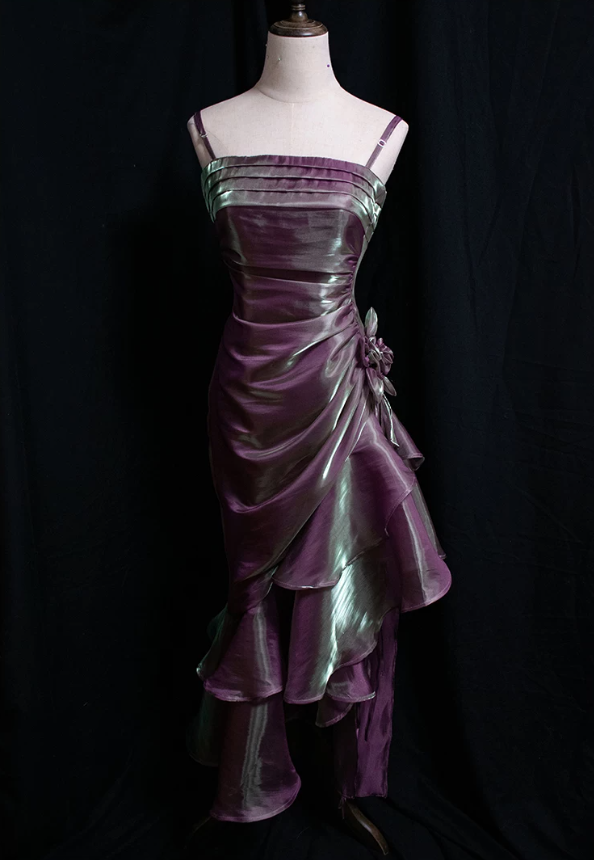 Robe de bal de princesse bustier à volants en satin long, robe de soirée C8117