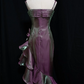 Robe de bal de princesse bustier à volants en satin long, robe de soirée C8117