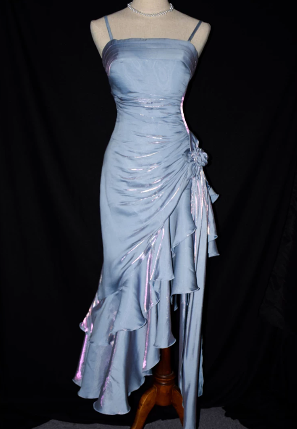 Robe de bal de princesse bustier à volants en satin long, robe de soirée C8117