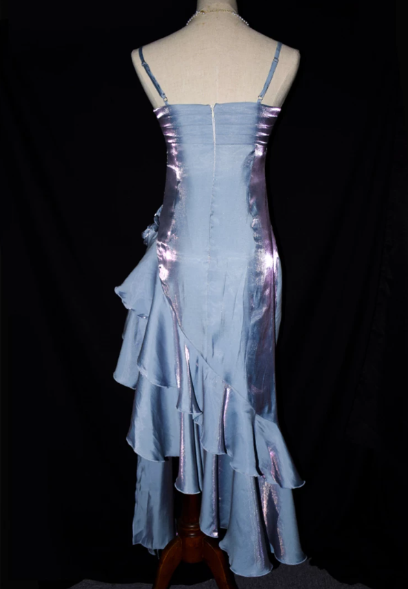 Robe de bal de princesse bustier à volants en satin long, robe de soirée C8117