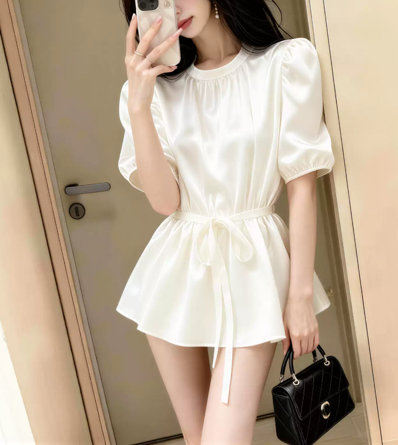 Mini robe de soirée en satin, sans bretelles, sans manches, ligne a, simple, C899
