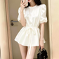Mini robe de soirée en satin, sans bretelles, sans manches, ligne a, simple, C899