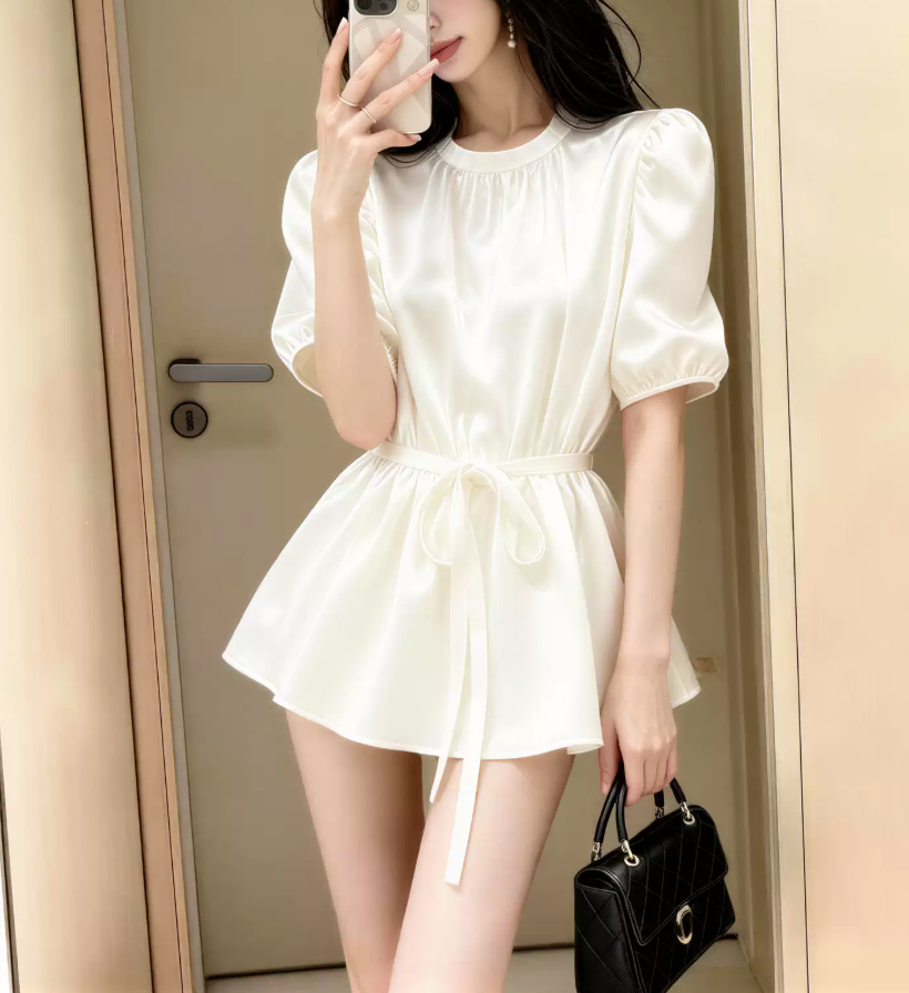Mini robe de soirée en satin, sans bretelles, sans manches, ligne a, simple, C899