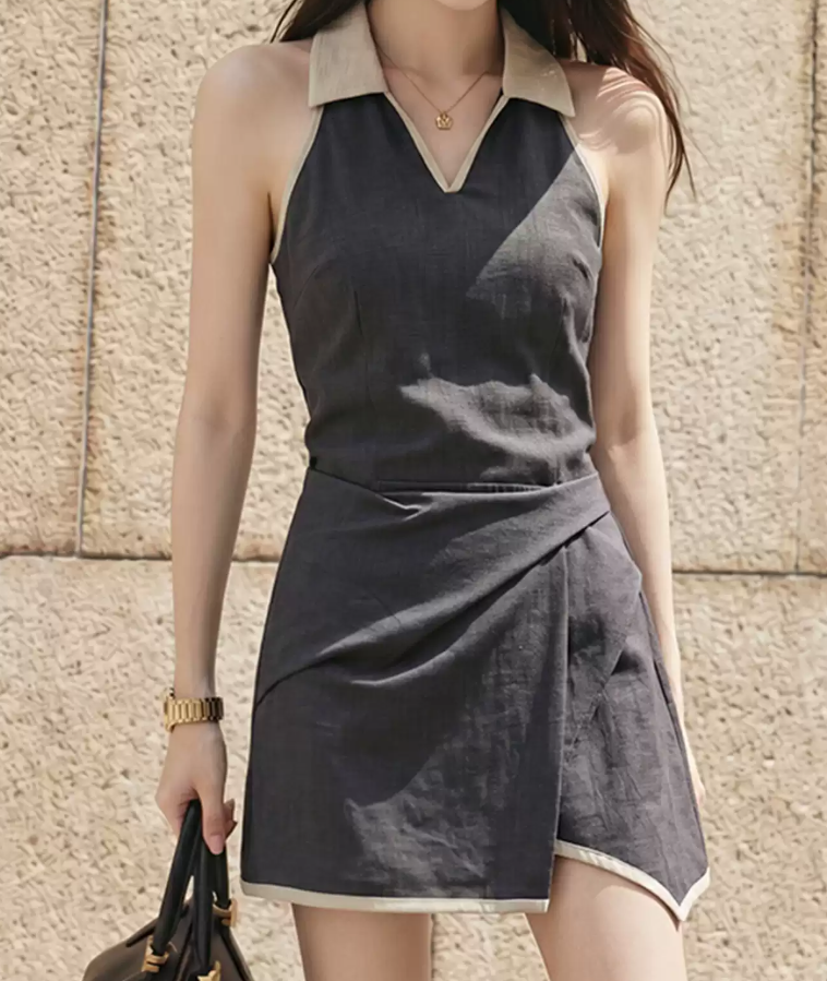 Mini robe de soirée en satin, sans bretelles, sans manches, ligne a, simple, C899