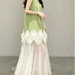 Trendy Jewel Neck Green Prom Dress Ruffles A-Line Evening Dress C9235