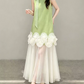 Trendy Jewel Neck Green Prom Dress Ruffles A-Line Evening Dress C9235