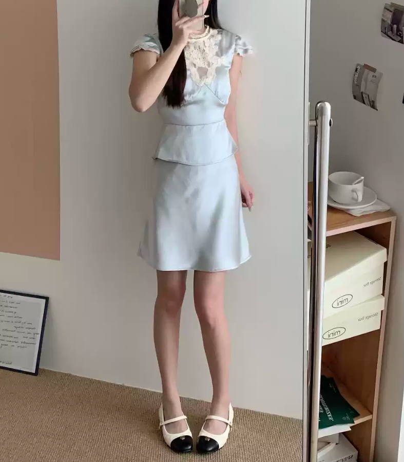 Mini robe de soirée en satin, sans bretelles, sans manches, ligne a, simple, C899