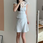 Mini robe de soirée en satin, sans bretelles, sans manches, ligne a, simple, C899