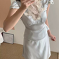 Mini robe de soirée en satin, sans bretelles, sans manches, ligne a, simple, C899