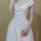Superbe robe de mariée sirène bustier en satin et tulle, longue et en dentelle, C4563