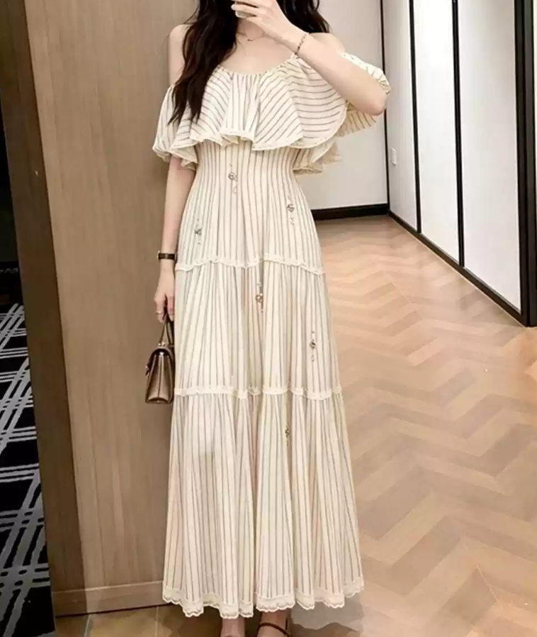 Robe de bal de princesse bustier à volants en satin long, robe de soirée C8117
