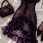 Classical Spaghetti Strap Purple Homecoming Dress Ruffles A-Line Party Dress C9246