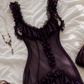 Classical Spaghetti Strap Purple Homecoming Dress Ruffles A-Line Party Dress C9246