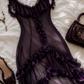 Classical Spaghetti Strap Purple Homecoming Dress Ruffles A-Line Party Dress C9246