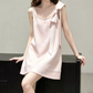 Mini robe de soirée en satin, sans bretelles, sans manches, ligne a, simple, C899
