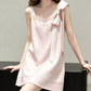Mini robe de soirée en satin, sans bretelles, sans manches, ligne a, simple, C899