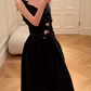 Robe de bal de princesse bustier à volants en satin long, robe de soirée C8117