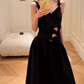 Robe de bal de princesse bustier à volants en satin long, robe de soirée C8117