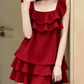 Mini robe de soirée en satin, sans bretelles, sans manches, ligne a, simple, C899