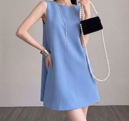 Mini robe de soirée en satin, sans bretelles, sans manches, ligne a, simple, C899