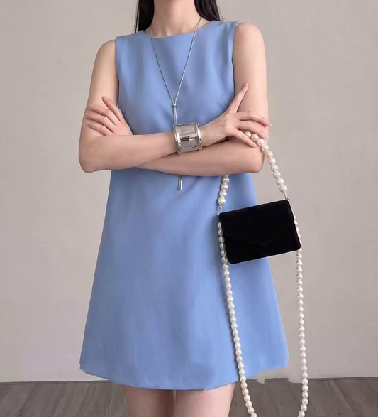 Unique Jewel Neck Blue Homecoming Dress Bow A-Line Party Dress C9254