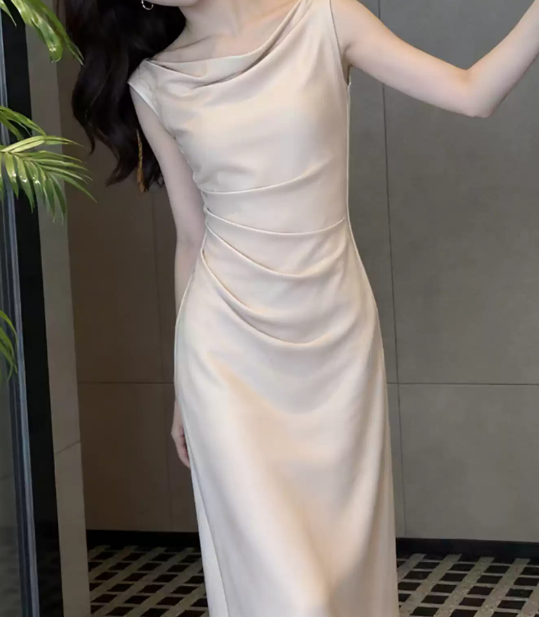 Robe de bal de princesse bustier à volants en satin long, robe de soirée C8117