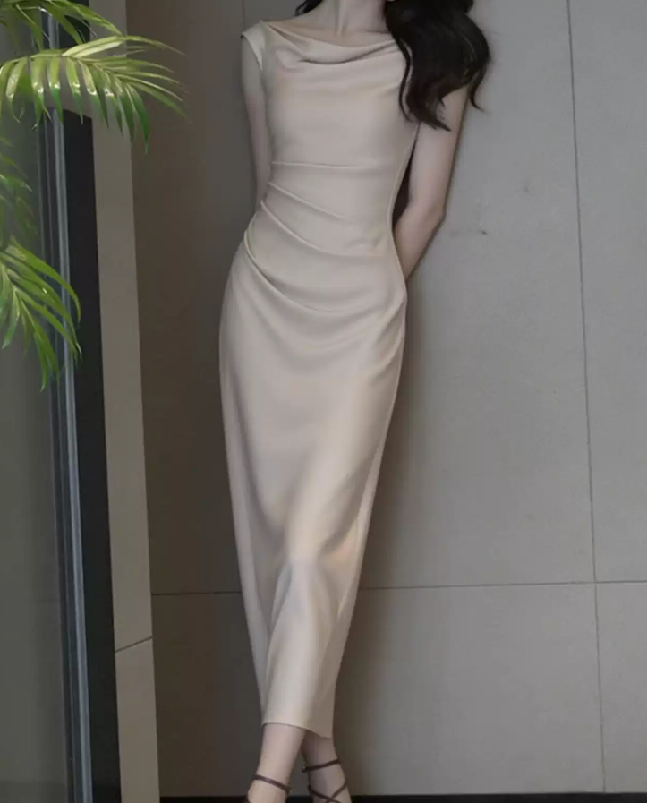 Robe de bal de princesse bustier à volants en satin long, robe de soirée C8117