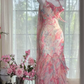 Robe de bal de princesse bustier à volants en satin long, robe de soirée C8117