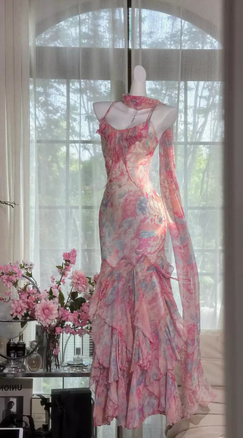 Robe de bal de princesse bustier à volants en satin long, robe de soirée C8117